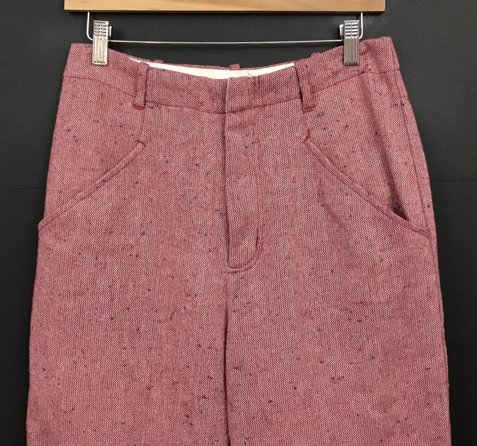 Free People Selina Pants 4 Wide Leg Red Tweed Cuffed Wool Blend Trouser Womens Free People Selina Pants 4 Wide Leg Red Tweed Cuffed Wool Blend Trouser Womens