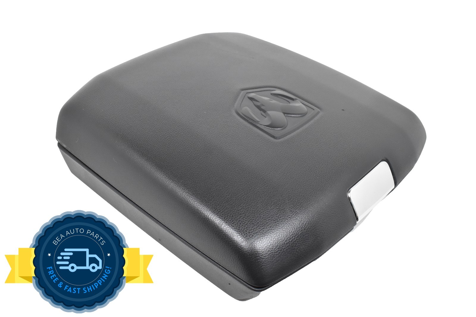2009-2012 Dodge Ram 1500 Center Console Black Leather Armrest Lid Storage OEM