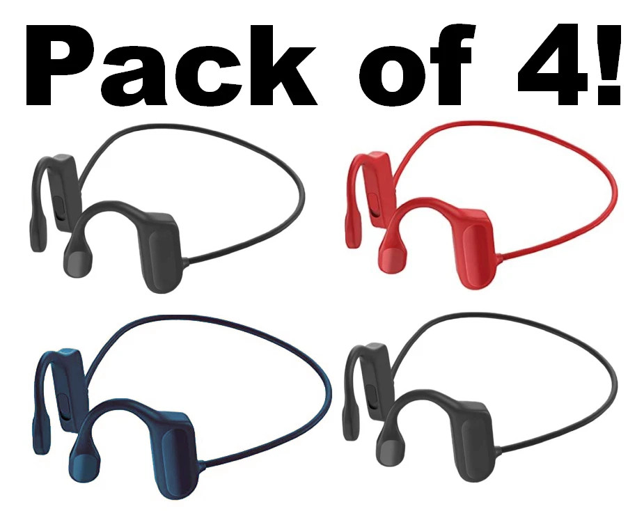 Pack of 4 Four Open Ear Bluetooth Headphones Earphones Bone Conduction