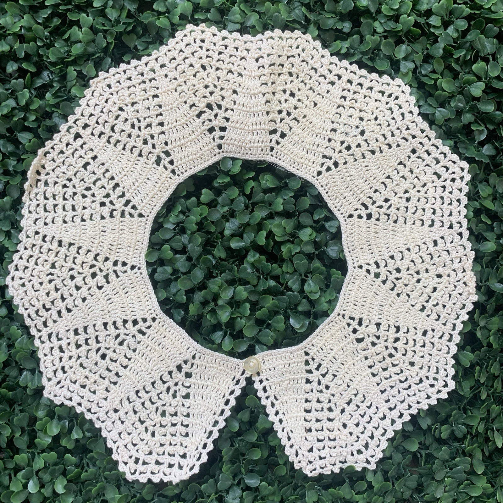 Vintage 70s 1970s Does Edwardian Cream Crochet Collar Vintage 70s 1970s Does Edwardian Cream Crochet Collar