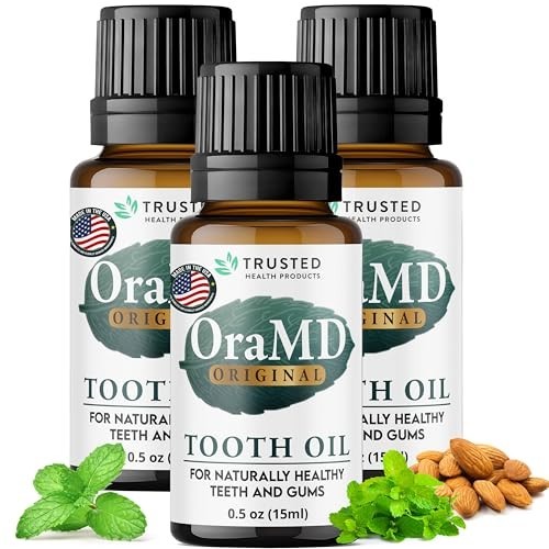 in-1 Natural Tooth Oil 3 Pack Mint Fluoride-Free Healthy Gums 15ml Each