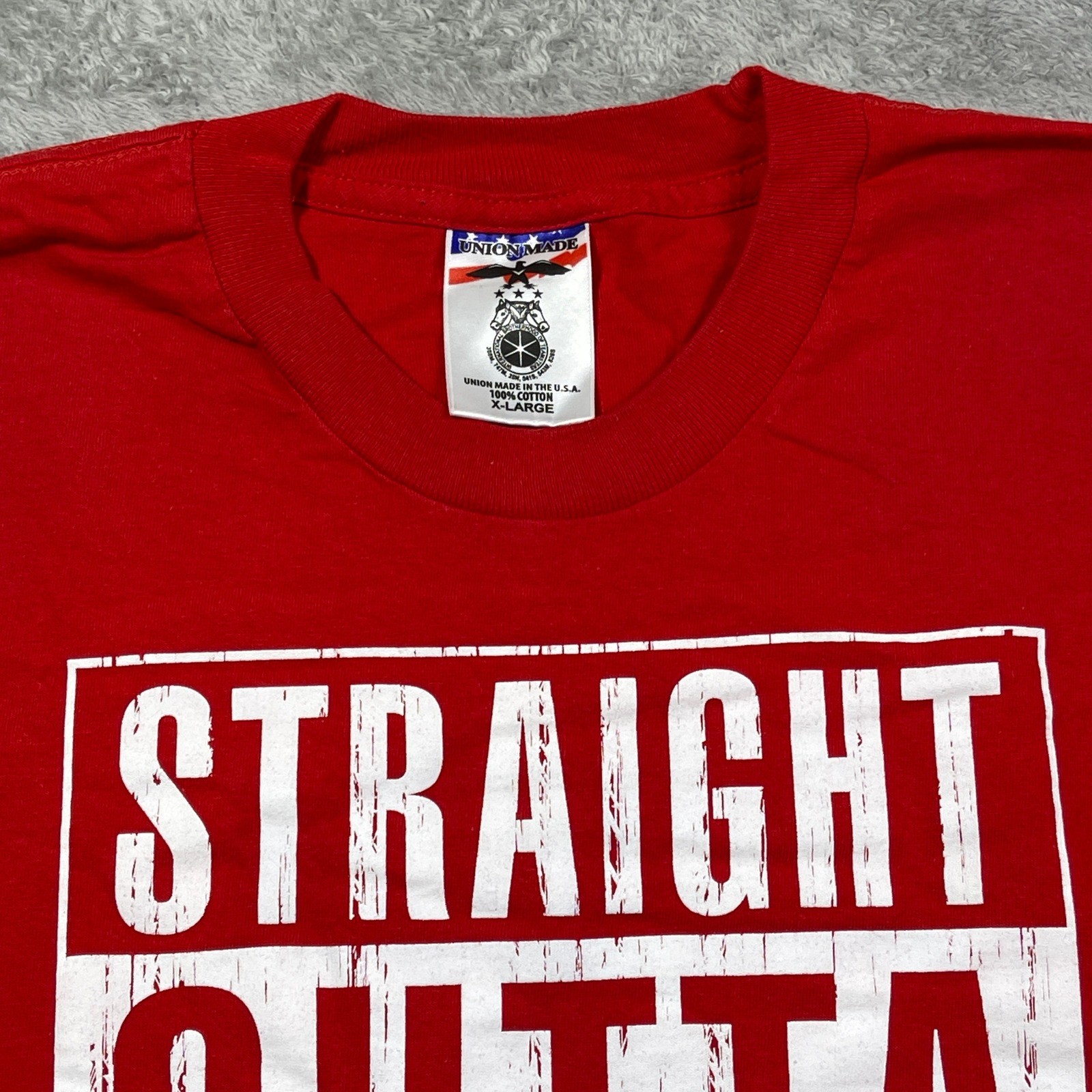 Vintage Straight Outta AFGE Union Made T Shirt Men\'s XL Red Graphic Tee