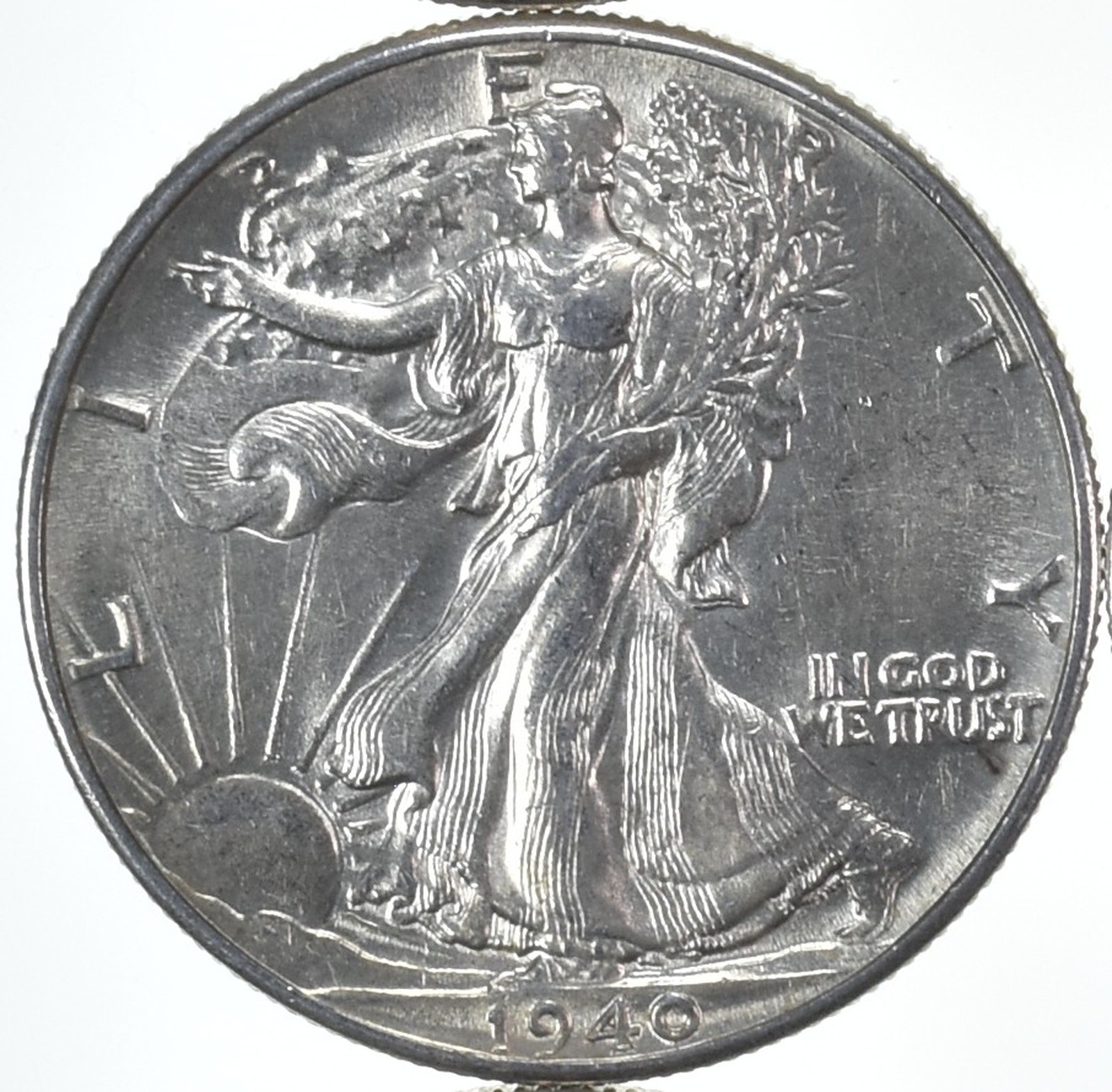 BU 1940 (P) Walking Liberty Half Dollar Uncirculated 90% Silver BU 1940 (P) Walking Liberty Half Dollar Uncirculated 90% Silver