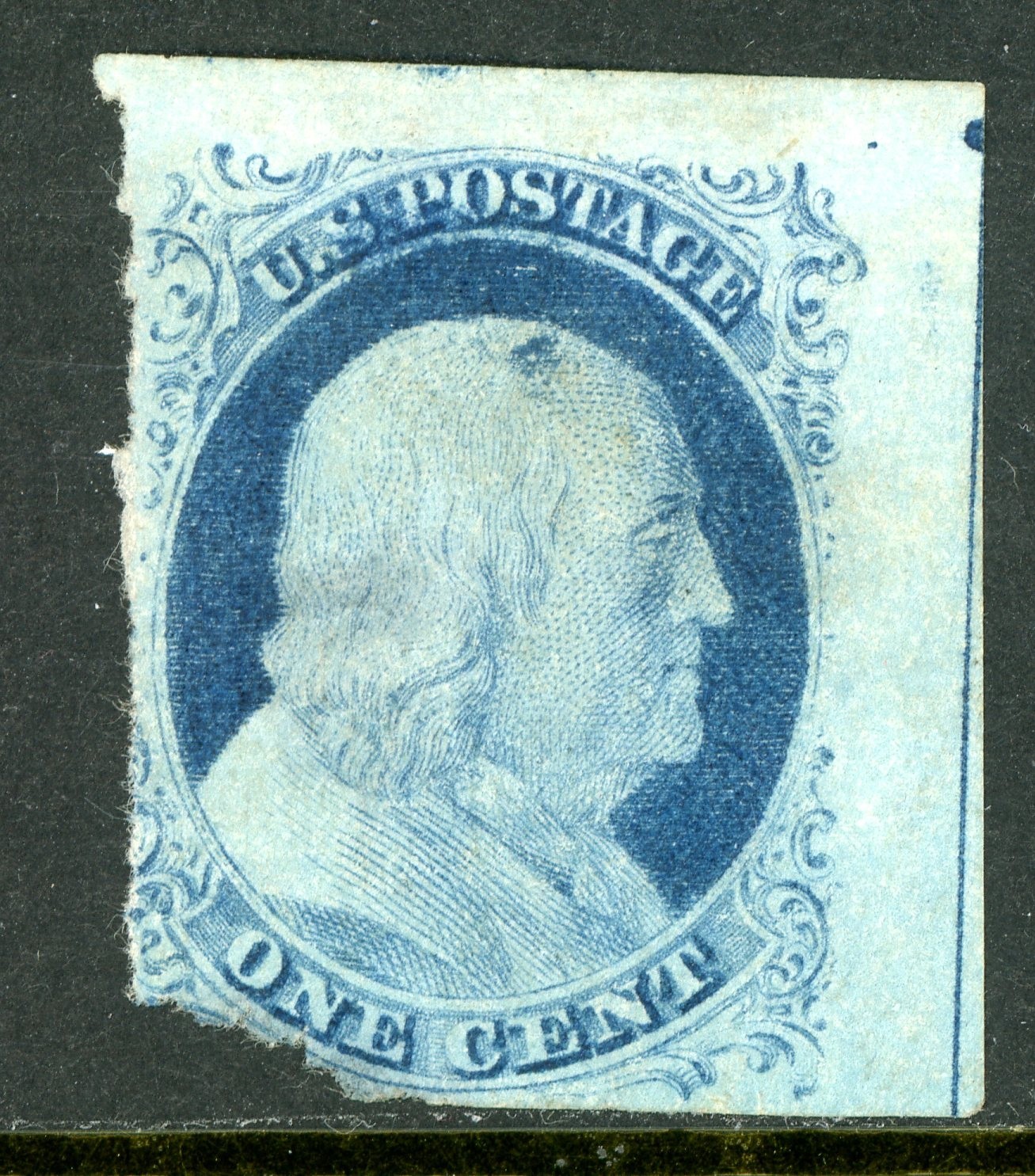 USA 1852 Franklin 1¢ Blue Type IV Scott #9 Unused S166 USA 1852 Franklin 1¢ Blue Type IV Scott #9 Unused S166
