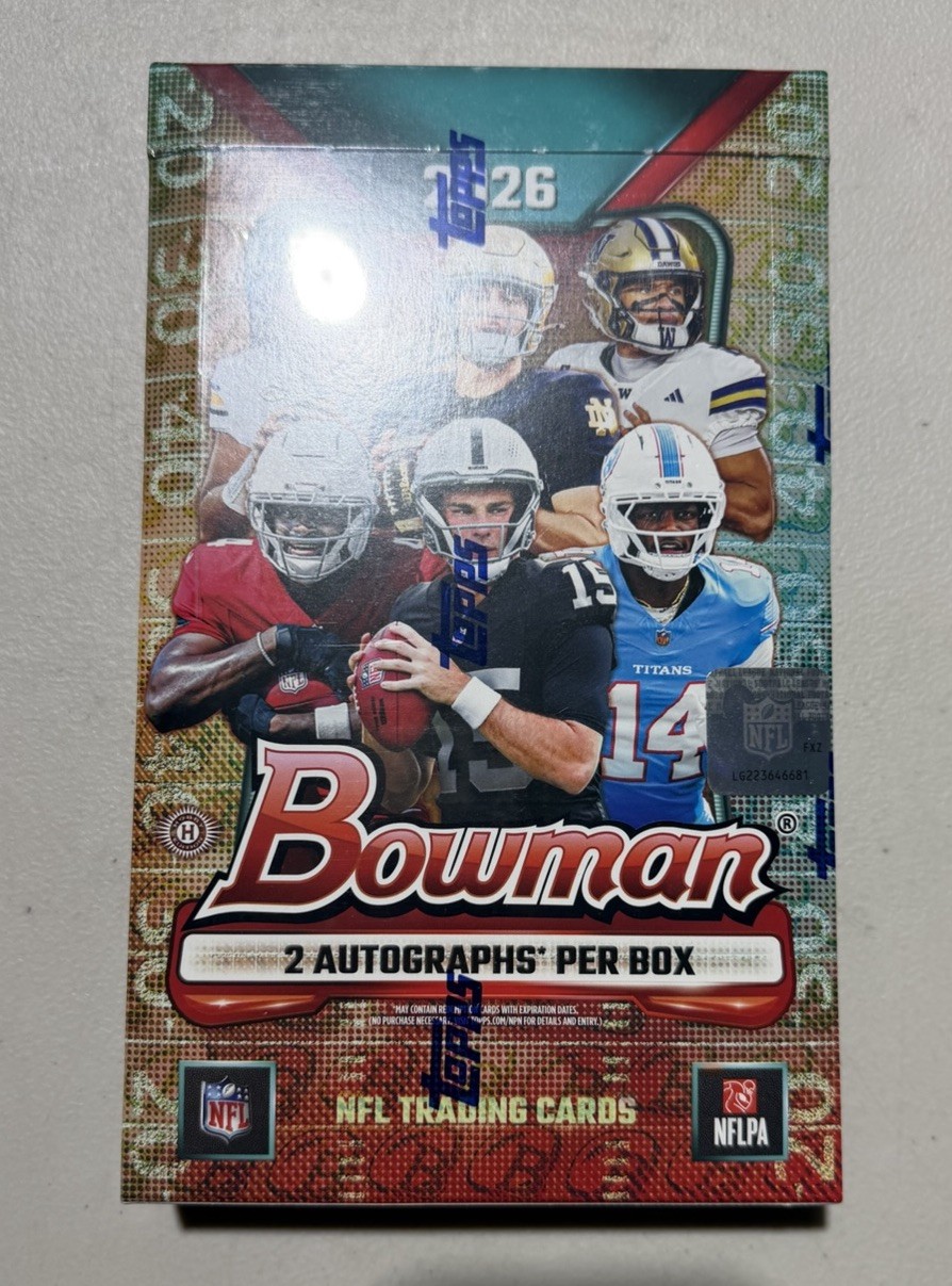 Topps Bowman 2026 NFL Football Sealed Hobby Box | 2 Autographs Per Box Topps Bowman 2026 NFL Football Sealed Hobby Box | 2 Autographs Per Box