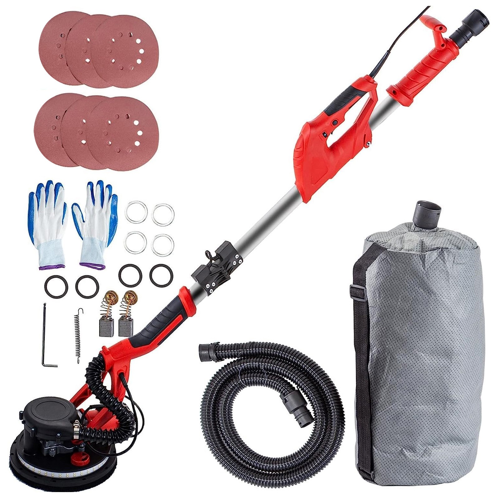 Uimoso Electric Drywall Sander 850W Foldable with Strip Light Vacuum Bag Uimoso Electric Drywall Sander 850W Foldable with Strip Light Vacuum Bag