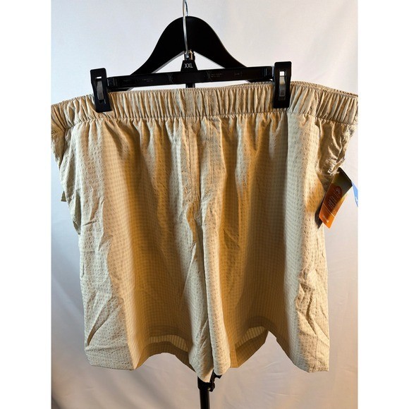 Columbia Mens XXL Omni-Shade Tan Grid Textured Hiking Shorts NWT