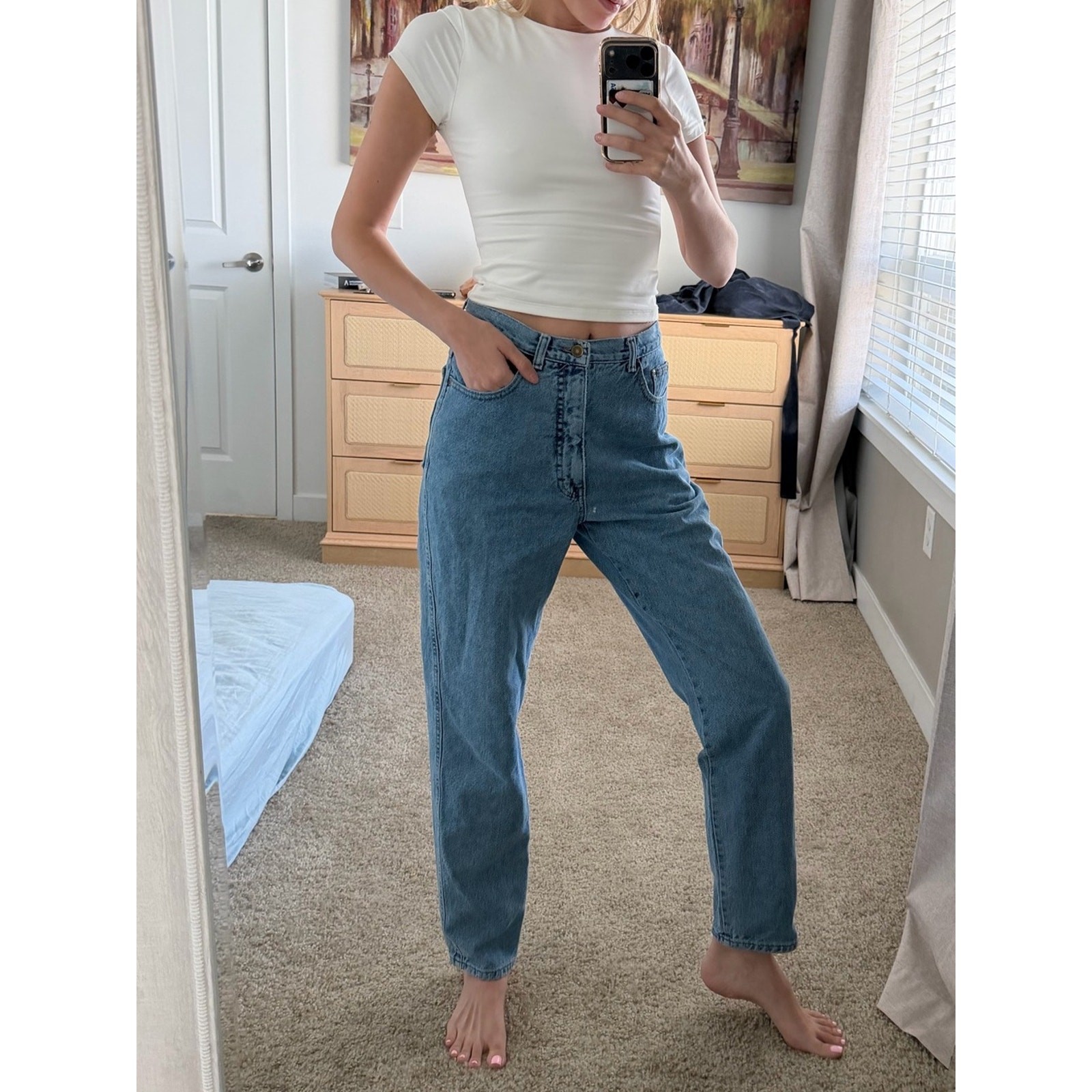 Vintage Forenza High Rise Mom Jeans Light Wash Size 12 Fits 6
