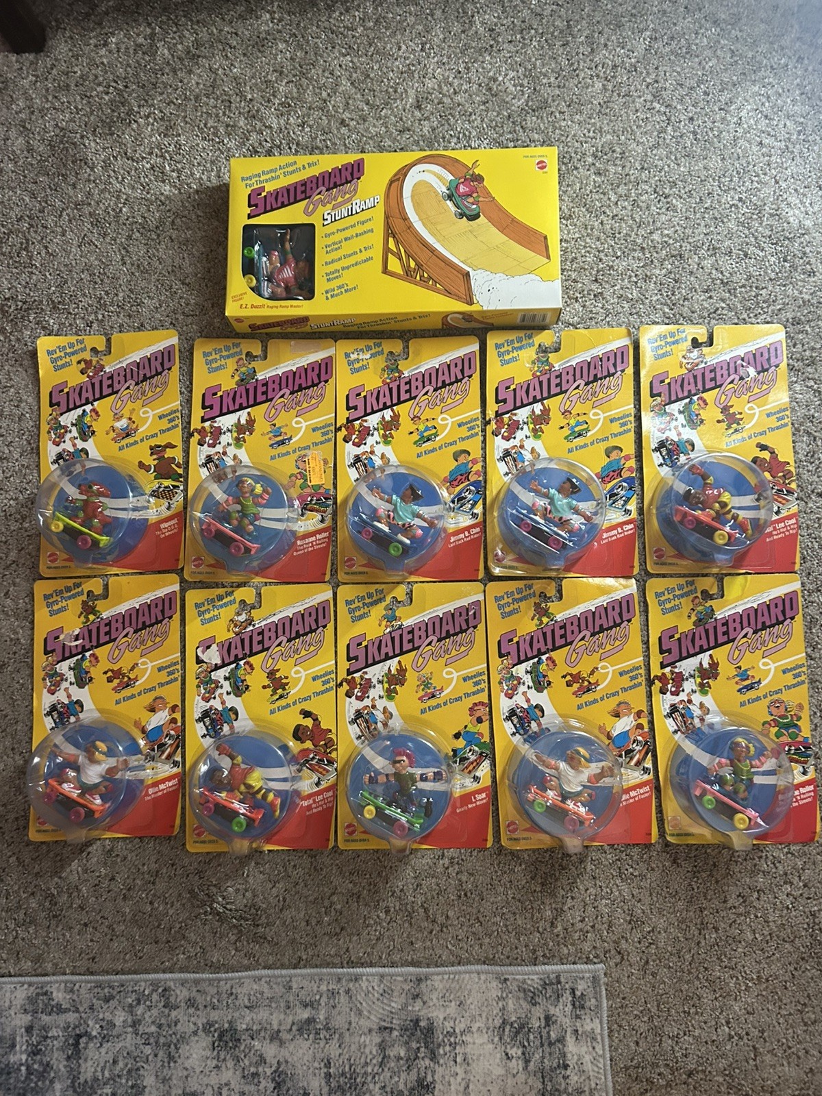 Vintage 1986 Mattel Skateboard Gang Skate Stunt Ramp 10pc set NIP with receipt ￼