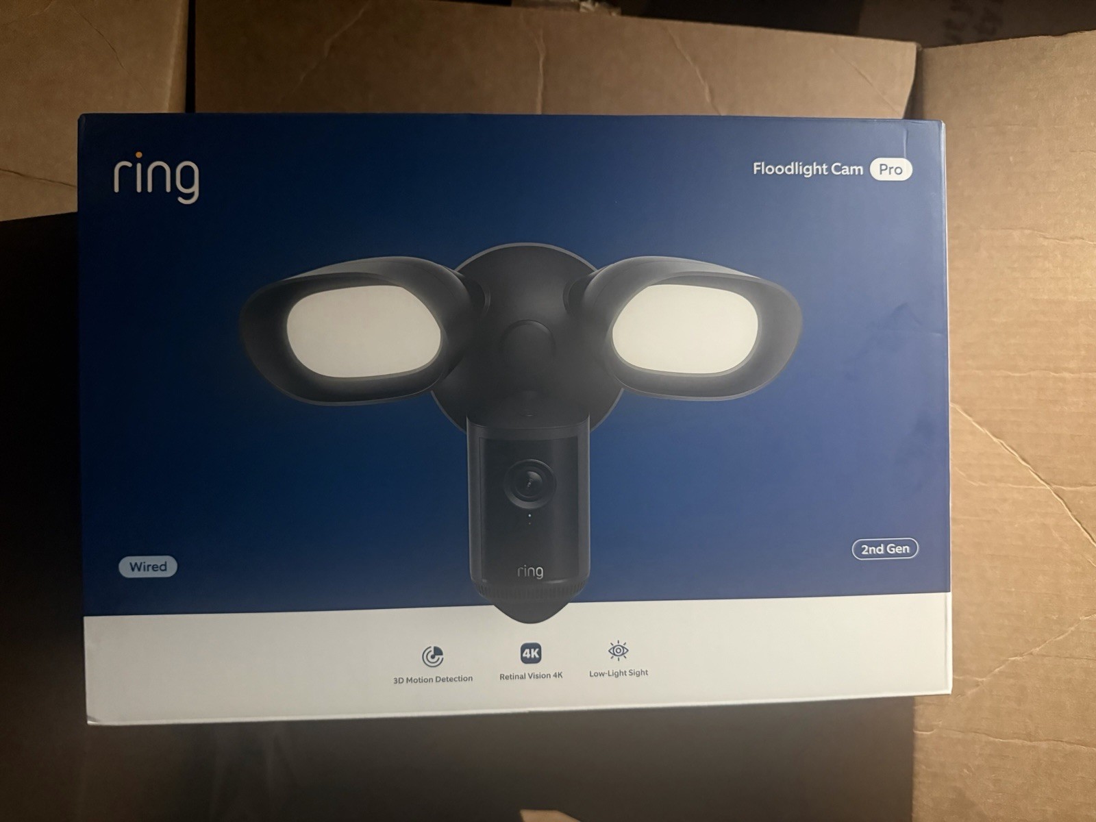 Ring Floodlight Cam Pro 4K (Newest Model) Wired | 2nd gen | Sealed | Black
