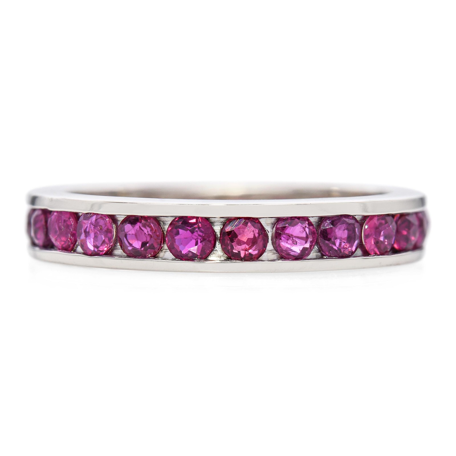 Vintage 14k White Gold 0.78tcw Ruby Eternity Band Vintage 14k White Gold 0.78tcw Ruby Eternity Band