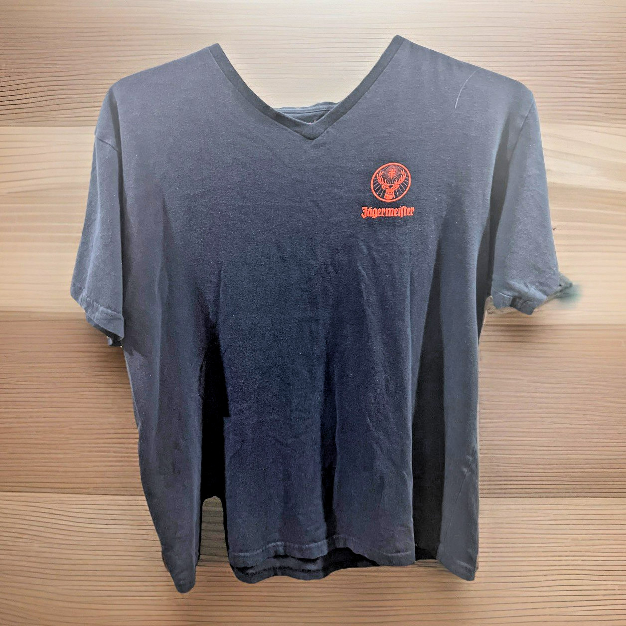 Jagermeister Dual Circle Logo Shirt Mens XL Black Graphic Double Sided Tee Black
