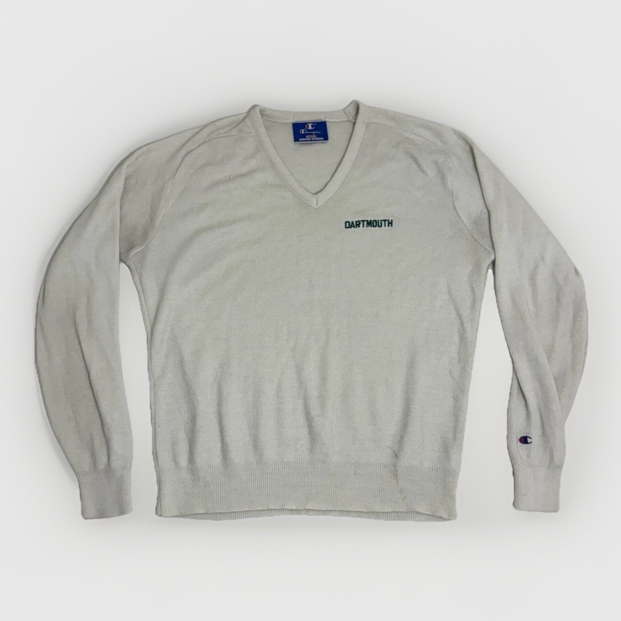 Vtg 80\'s Champion DARTMOUTH 100% Orlon Acrylic V Neck Sweater Made USA Preppy Vtg 80\'s Champion DARTMOUTH 100% Orlon Acrylic V Neck Sweater Made USA Preppy