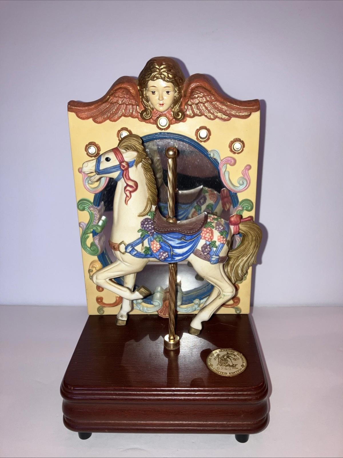 Four Seasons Spring Ltd Ed Carousel Horse Music Box Mirror Lights Memory Vtg 269 Four Seasons Spring Ltd Ed Carousel Horse Music Box Mirror Lights Memory Vtg 269