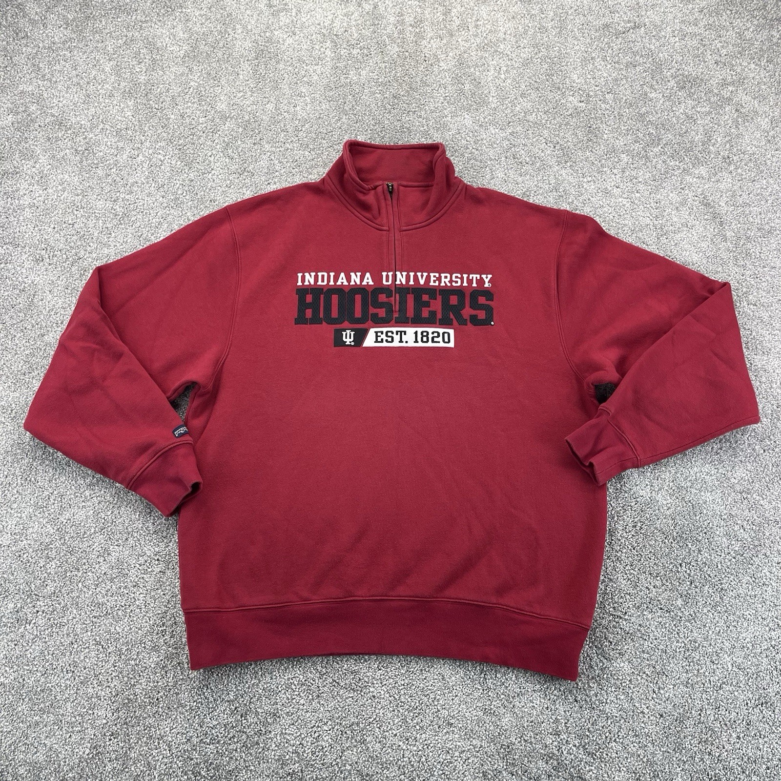VTG Indiana Hoosiers 1/4 Zip Pullover Sweatshirt Mens Large Sweater Sewn NCAA VTG Indiana Hoosiers 1/4 Zip Pullover Sweatshirt Mens Large Sweater Sewn NCAA
