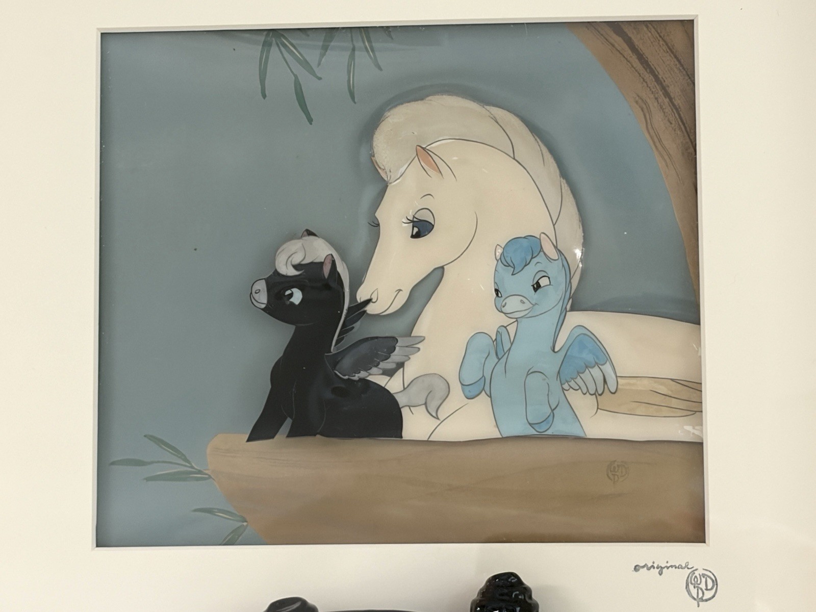 Fantasia Pegasus Mother and Baby Production Cel Courvoisier Setup Disney 1940