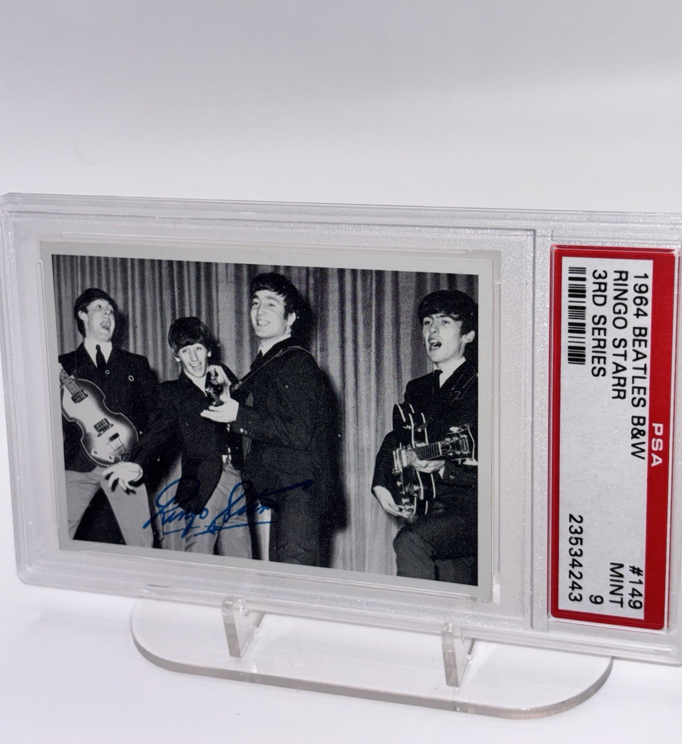 Topps 1964 THE BEATLES Card #149 3rd Series B&W Ringo Star PSA 9 Topps 1964 THE BEATLES Card #149 3rd Series B&W Ringo Star PSA 9