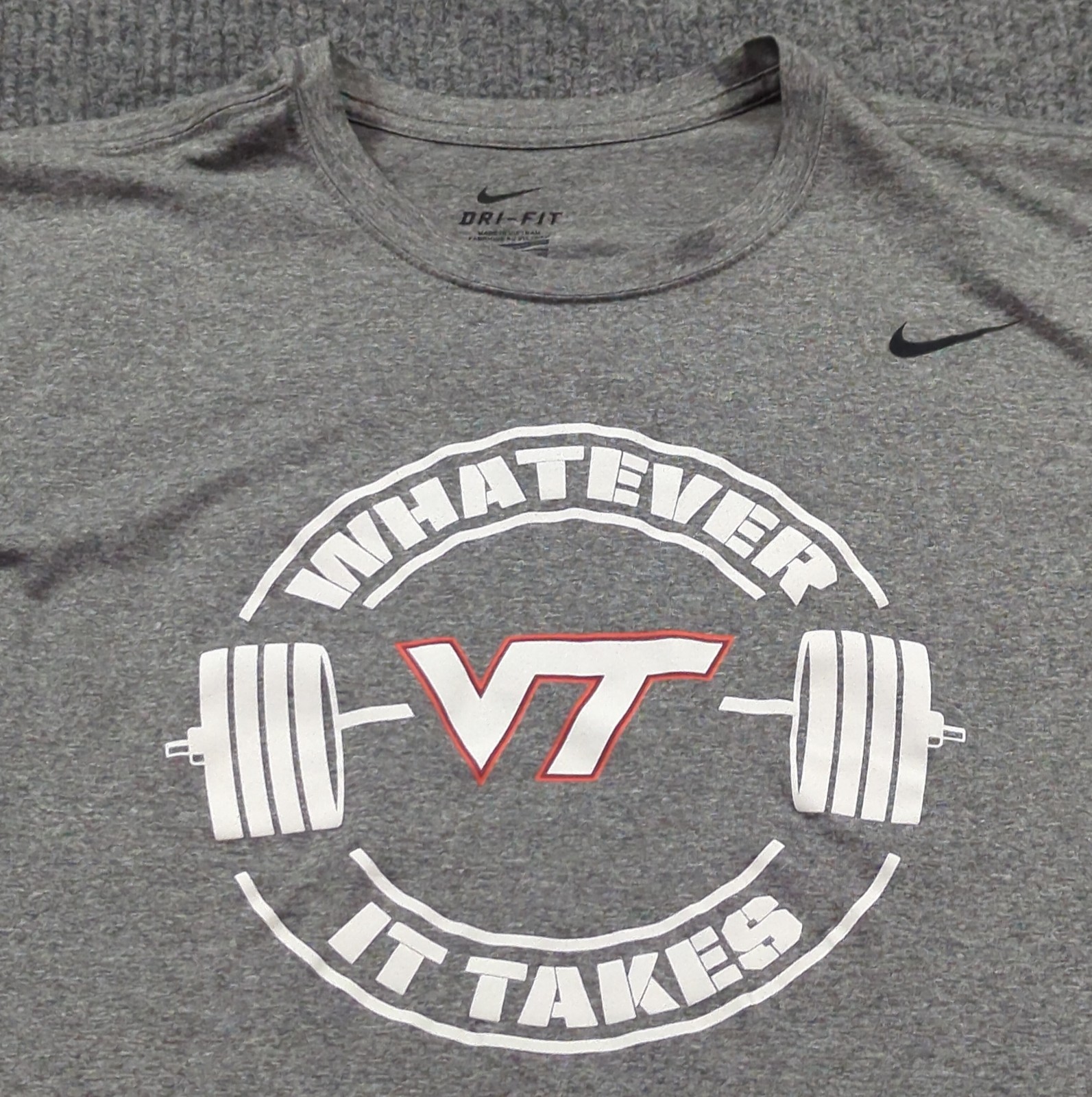 Virginia Tech Shirt Mens XL Gray Short Sleeve NCAA Football Hokies Nike