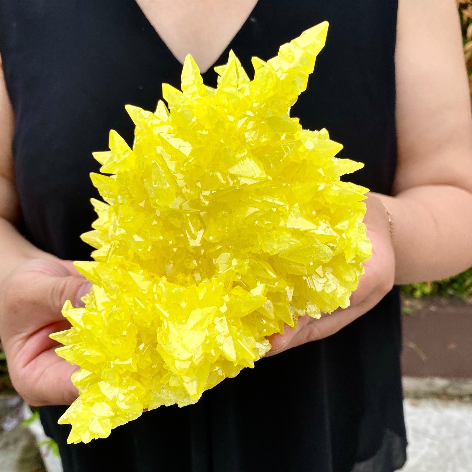 1.6LB Rare Natural yellow sulfur crystal quartz crystal mineral specimen