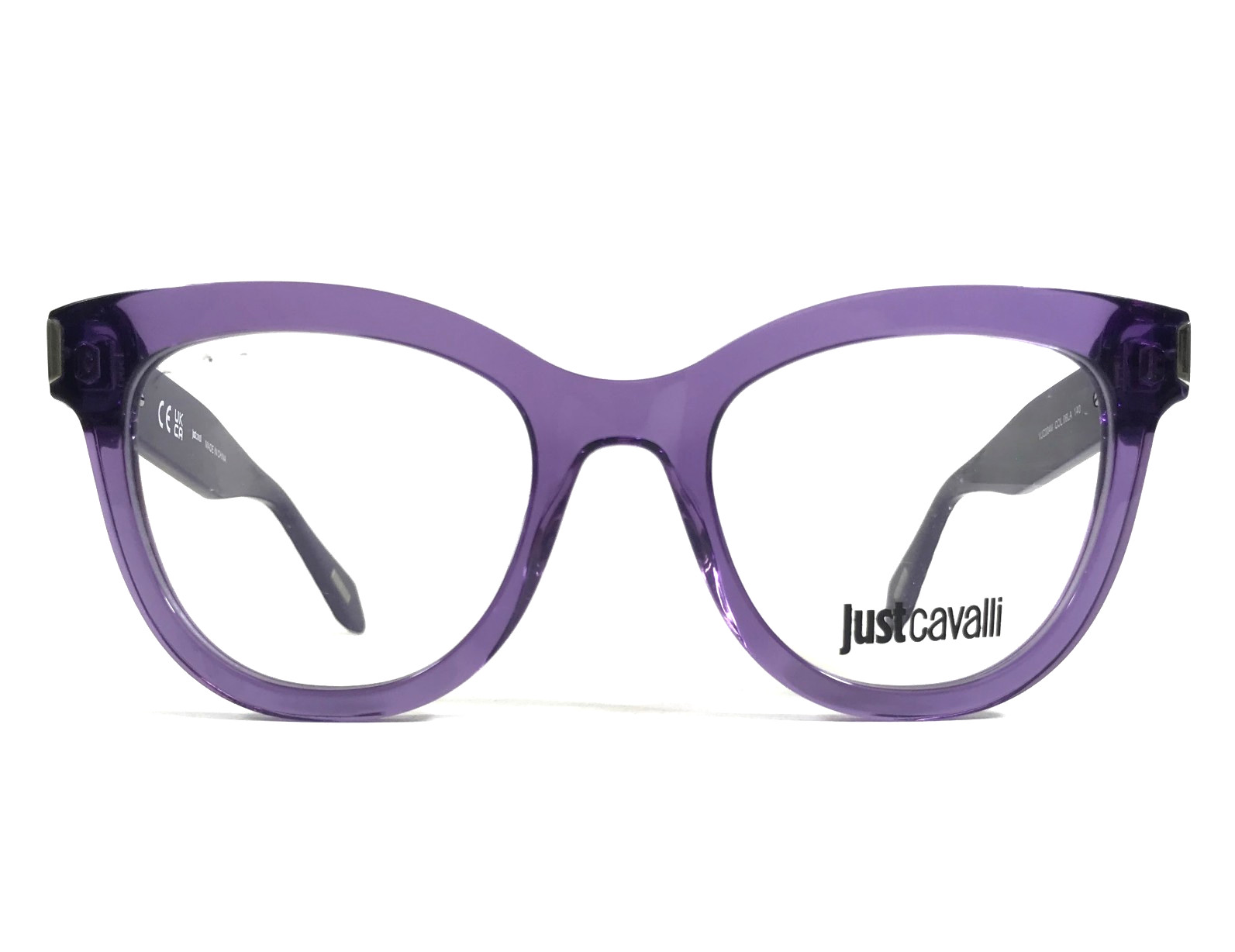 Just Cavalli Eyeglasses Frame VJC004V COL.06LA Clear Purple Asian Fit 51-20-140