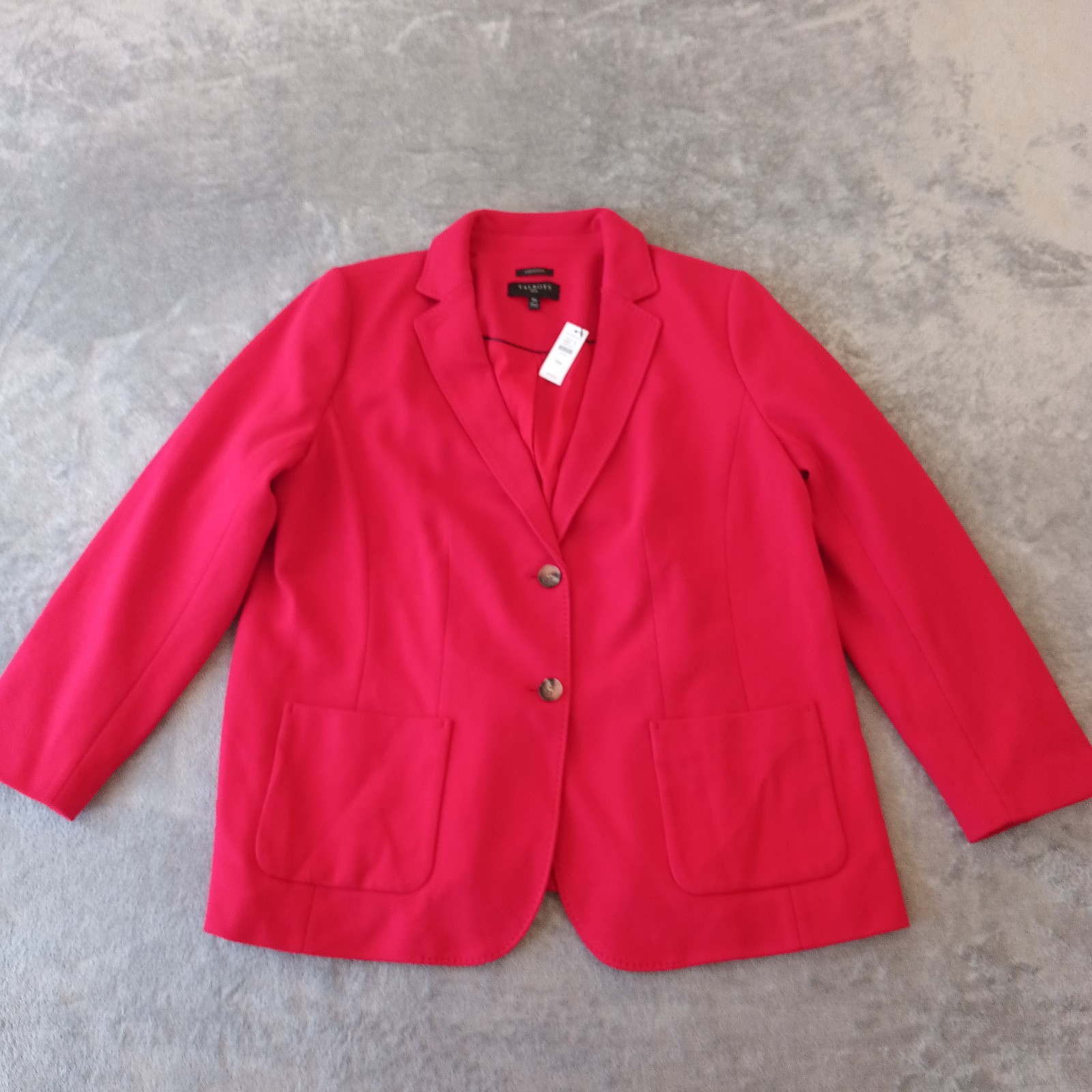 Talbots Aberdeen Blazer Womens Plus Size 16W Red Two Button Single Vent New