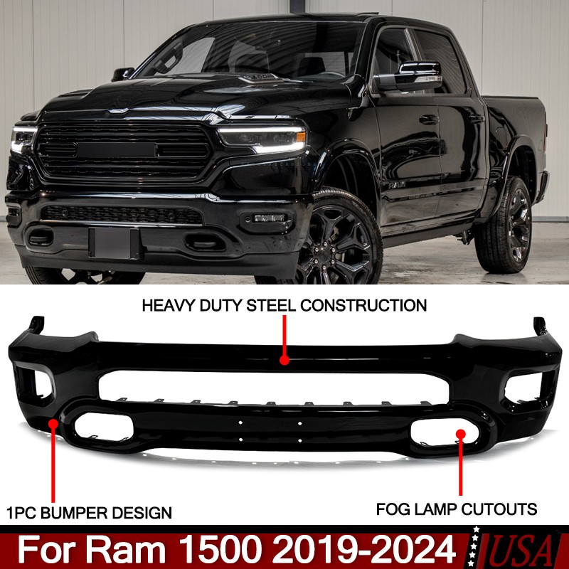 NEW Painted Diamond Black PXJ Front Bumper New Body Style For 2019-2024 RAM 1500