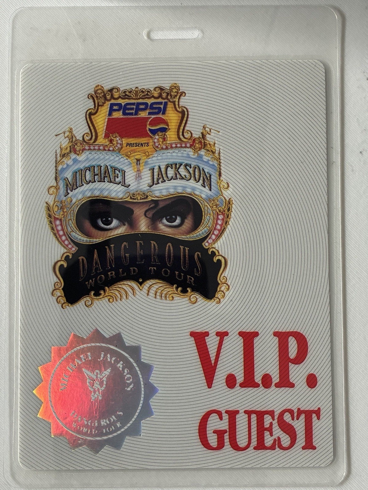 Michael Jackson Dangerous World Tour Pepsi VIP GUEST Backstage Pass Michael Jackson Dangerous World Tour Pepsi VIP GUEST Backstage Pass