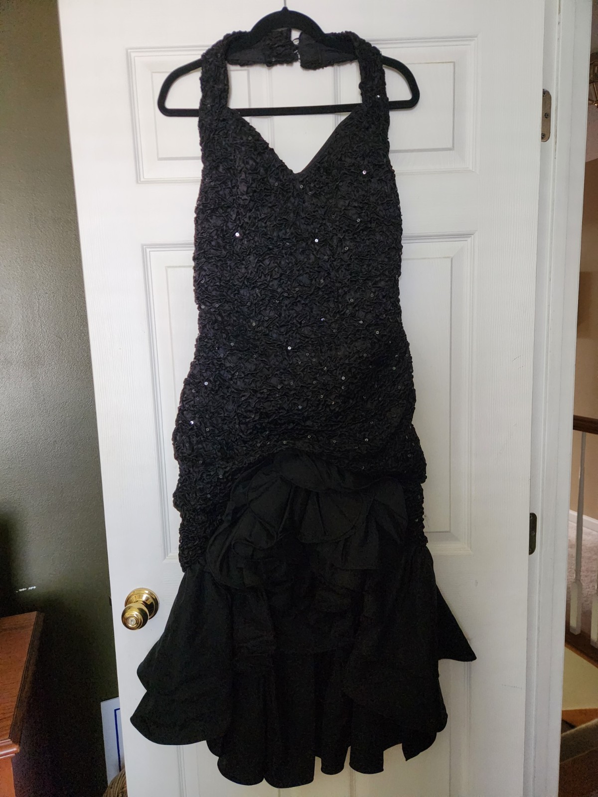 Vintage 90s Alyce Designs Black Sequin  Formal Gown Dress  Women\'s Sz 14