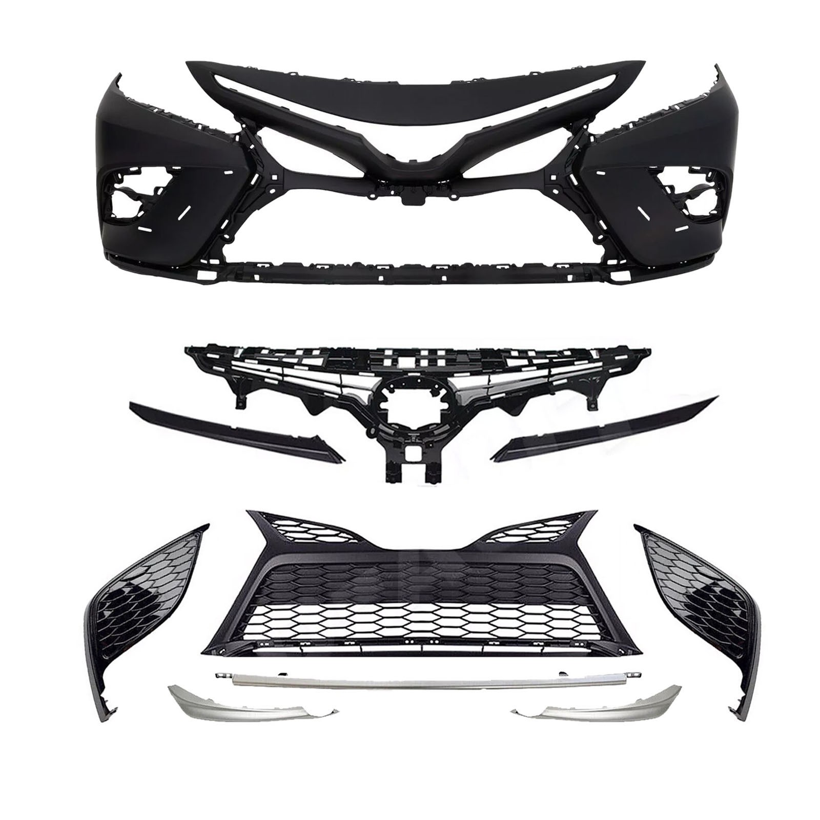 Fits 2021 2022 2023 Toyota Camry SE XSE Front Bumper Cover Grille Complete Kit