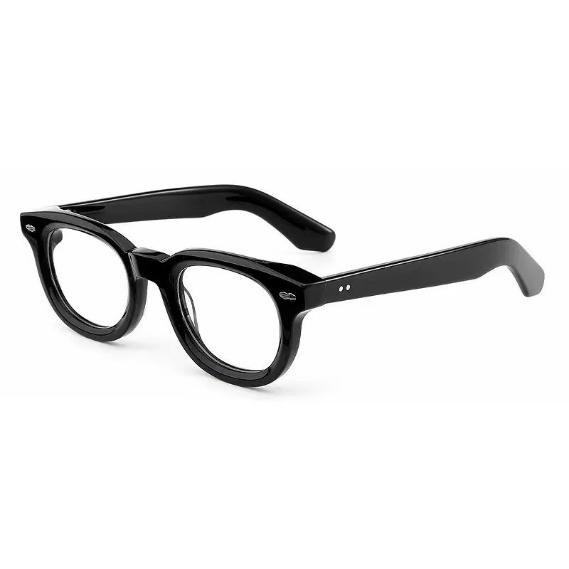 New Trendy Thick Acetate Eyeglasses Frames Retro Reading Glasses Recessed Design