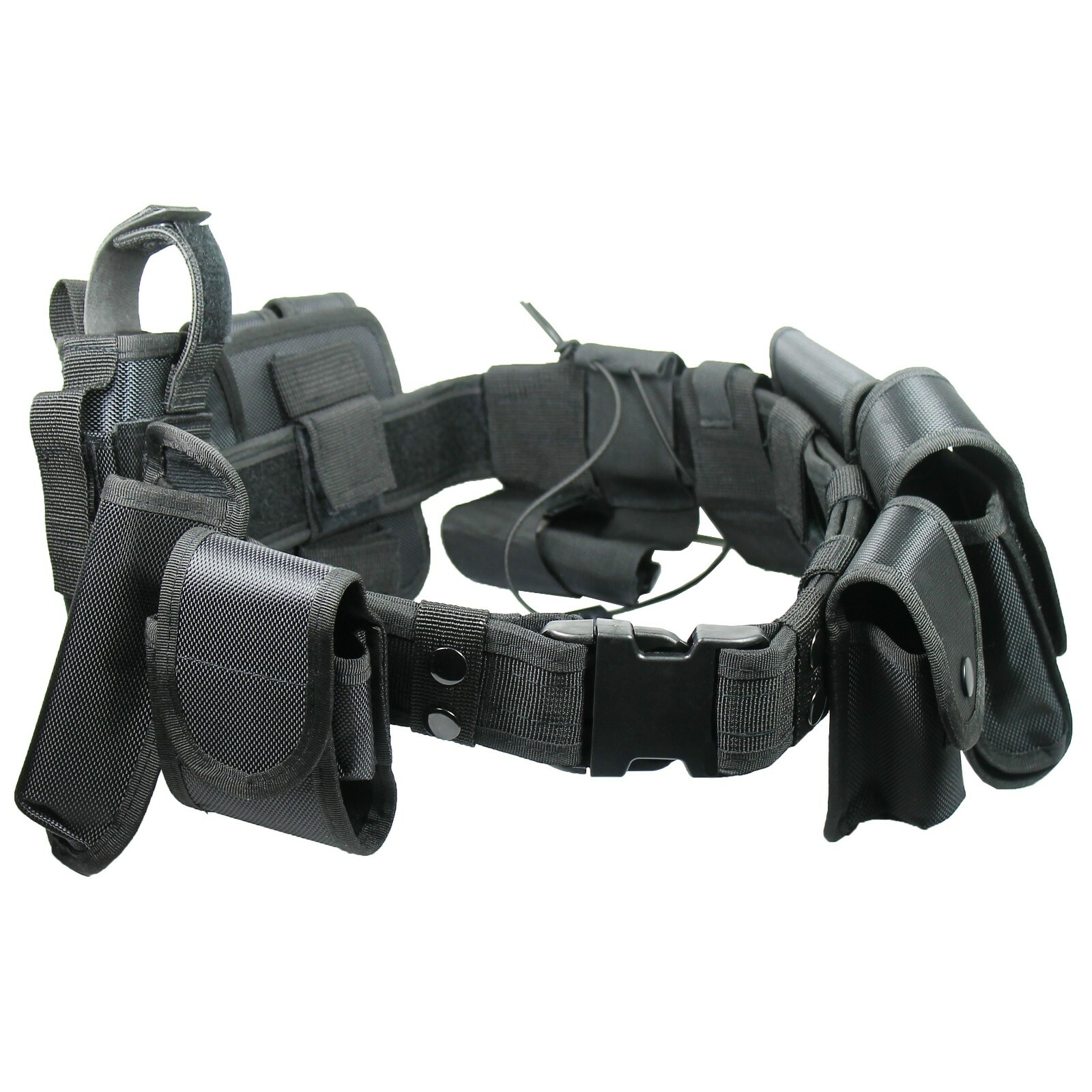 Black Tactical Nylon police Security Guard Duty Belt Utility Kit System w/ Pouch