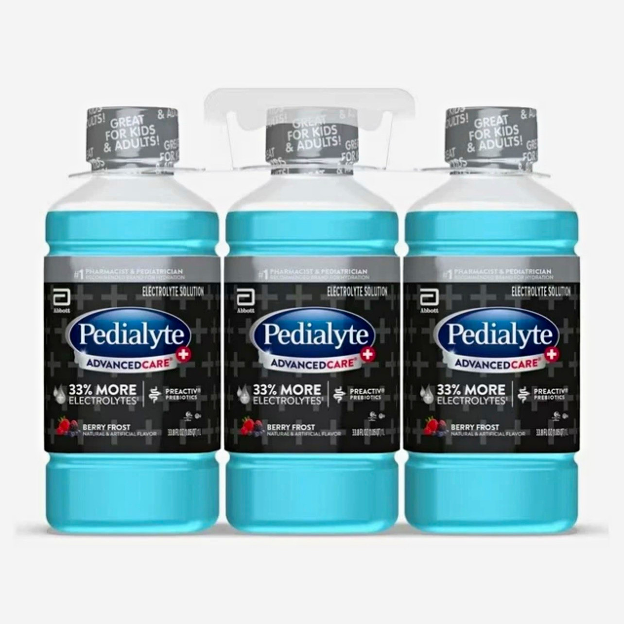 Pedialyte AdvancedCare+ Berry Frost Electrolyte Solution, Prebiotics, 3pk Pedialyte AdvancedCare+ Berry Frost Electrolyte Solution, Prebiotics, 3pk
