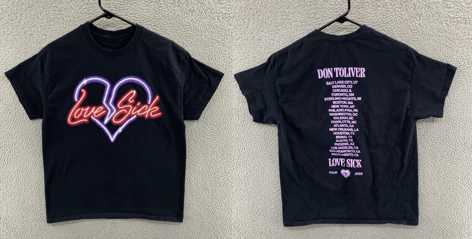 Don Toliver Shirt Mens Black Love Sick Tour 2023 Double Sided Black CM571
