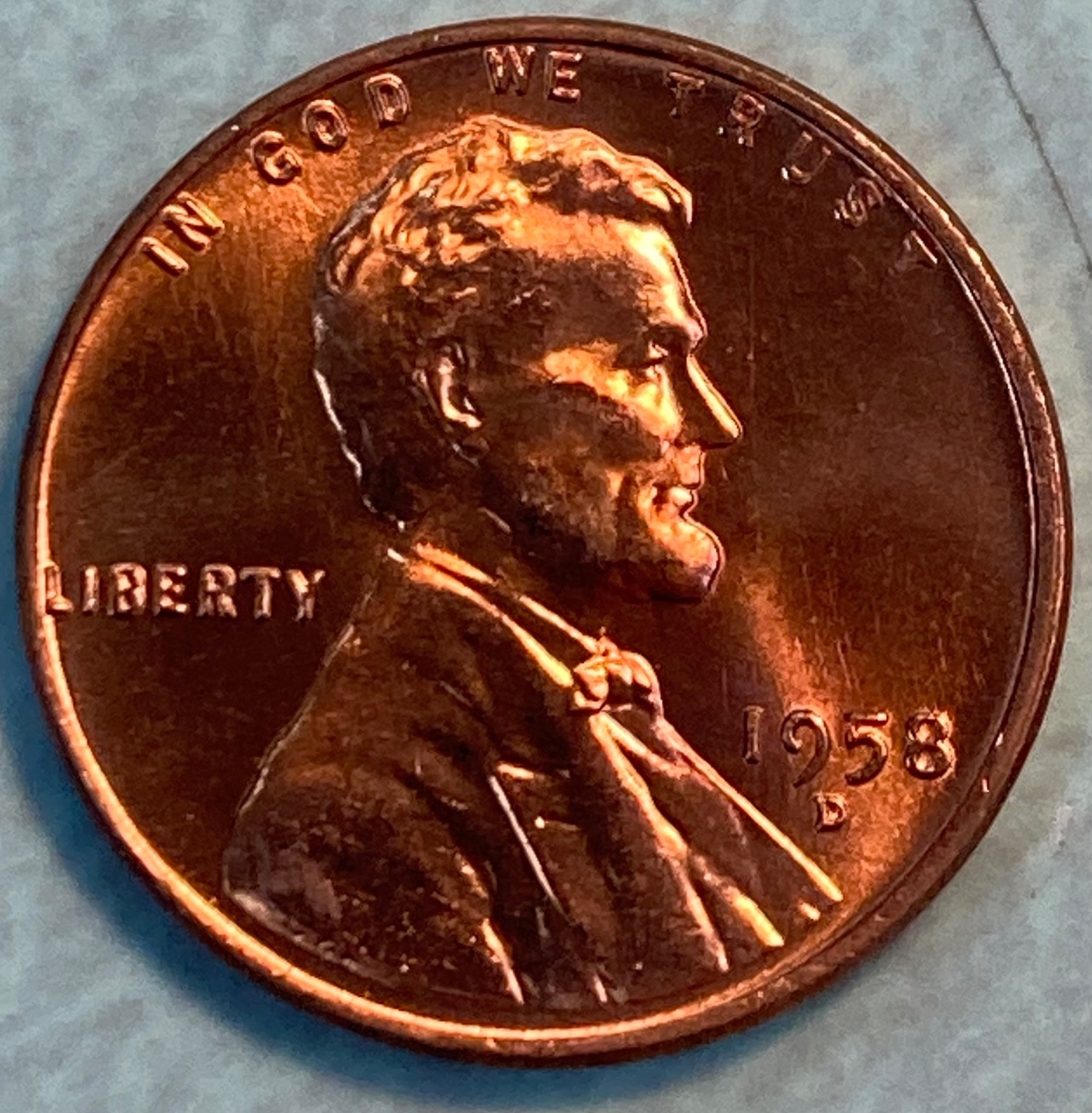 1958 D Uncirculated Lincoln Cent (609UN1)