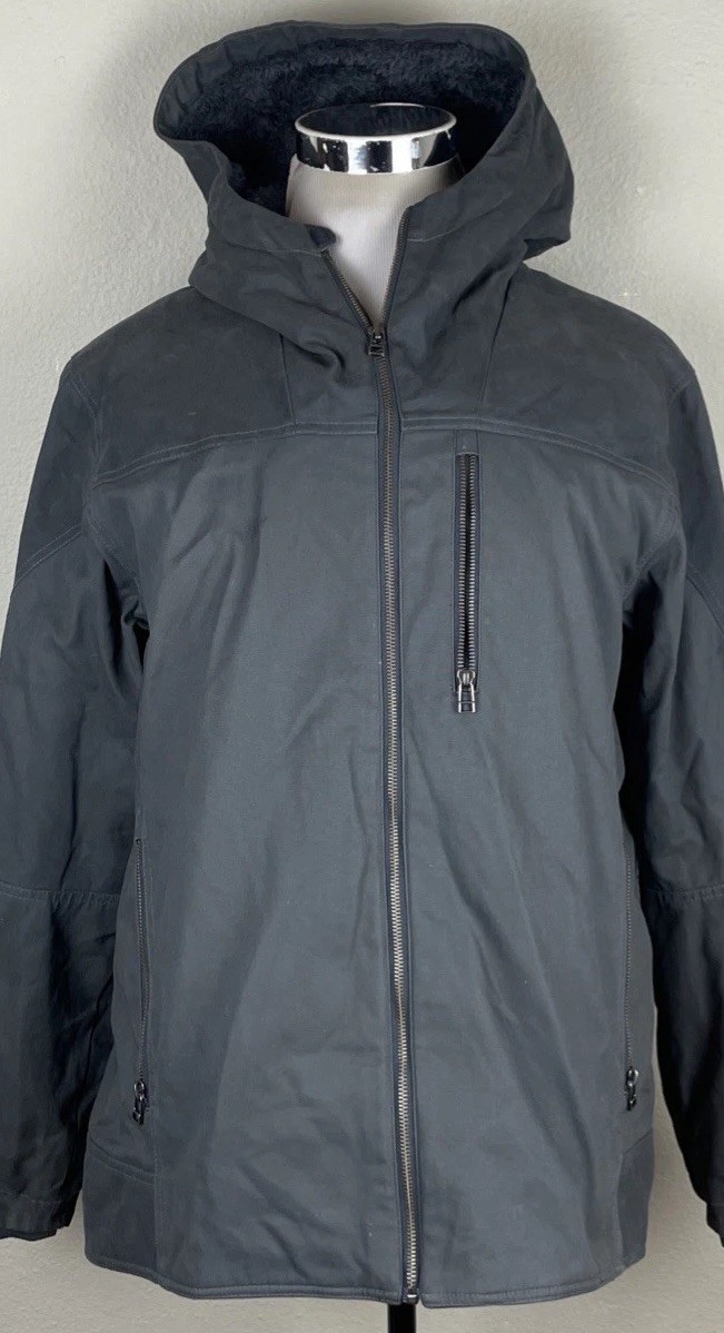 Kuhl The Law Sherpa Fleece Lined Hoody Jacket Men’s XL Wax Canvas Patina Dye Kuhl The Law Sherpa Fleece Lined Hoody Jacket Men’s XL Wax Canvas Patina Dye