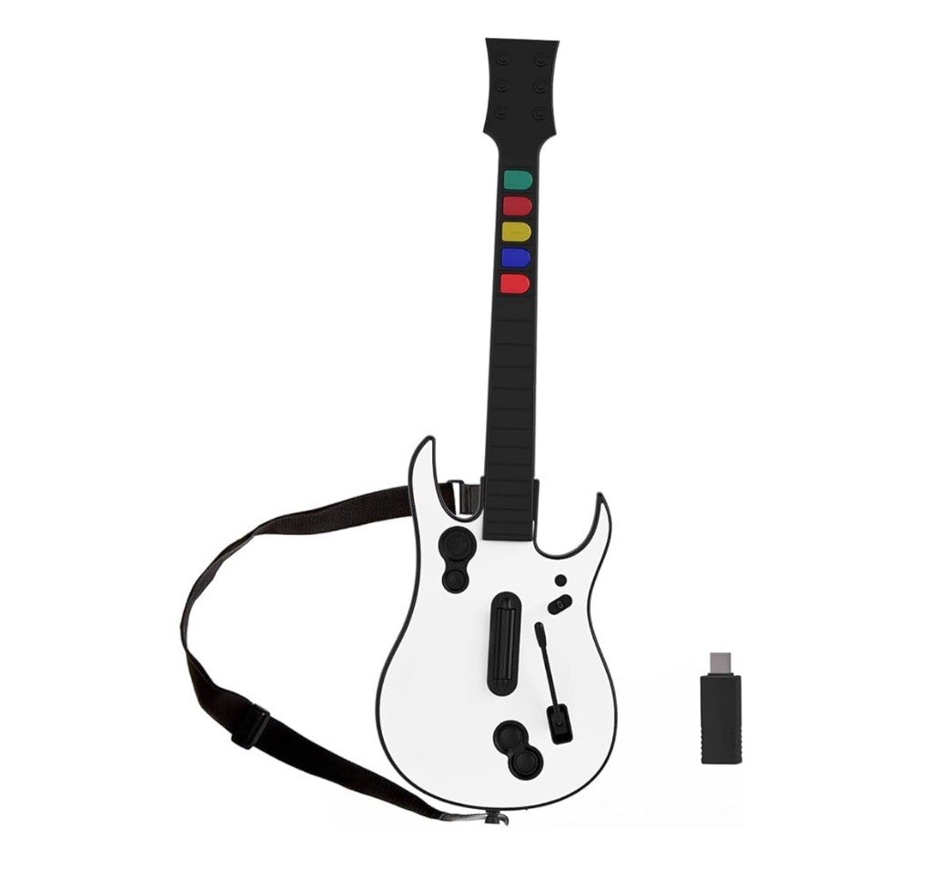 NBCP KT606 Wireless Ergonomic Gaming Guitar White for PC PS3