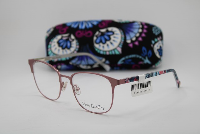 NEW VERA BRADLEY KELSEA ROSE TOILE PINK GUNMETAL AUTHENTIC EYEGLASSES 49-17 NEW VERA BRADLEY KELSEA ROSE TOILE PINK GUNMETAL AUTHENTIC EYEGLASSES 49-17