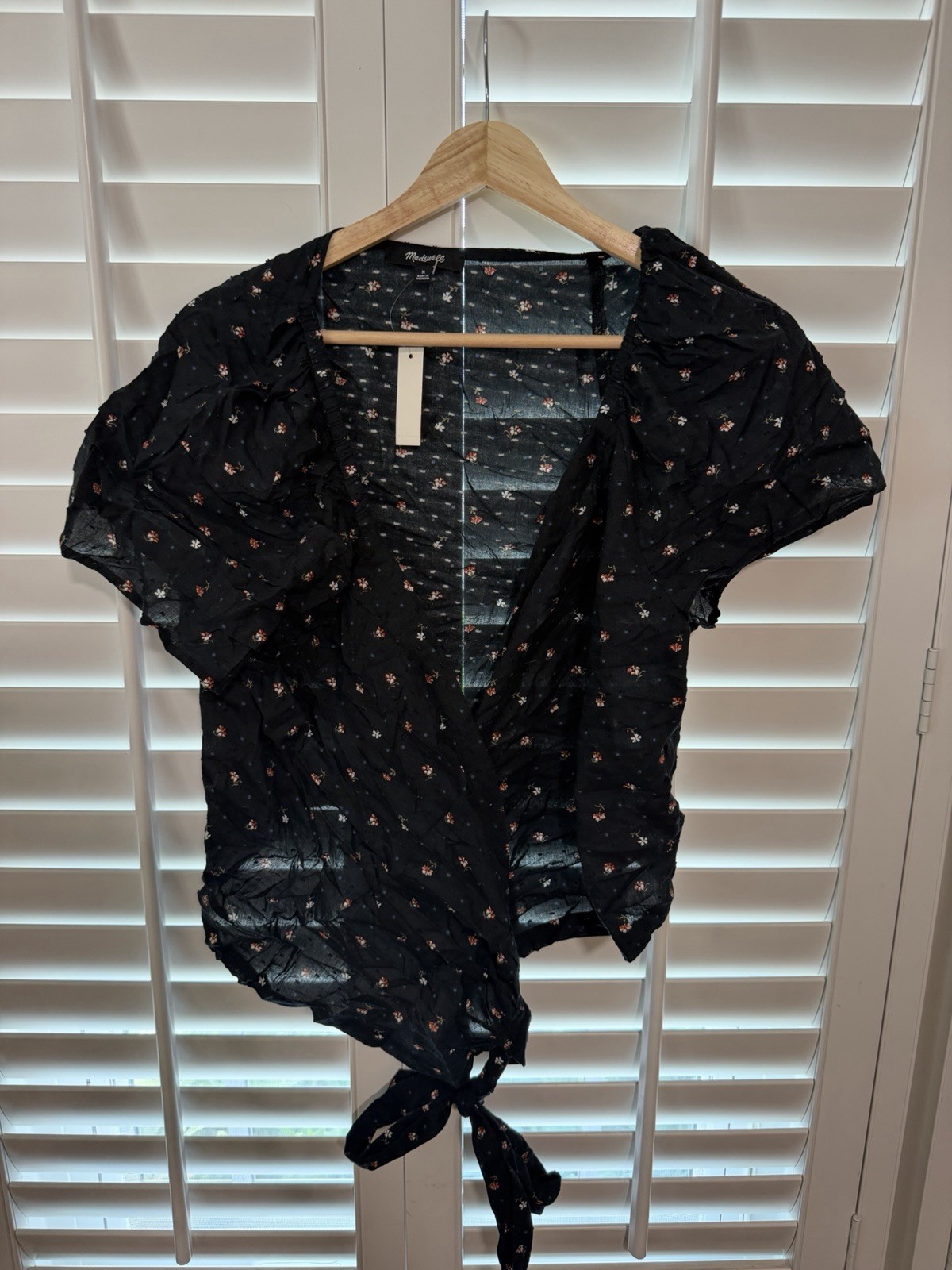 Madewell Women’s Blouse Black Size Medium