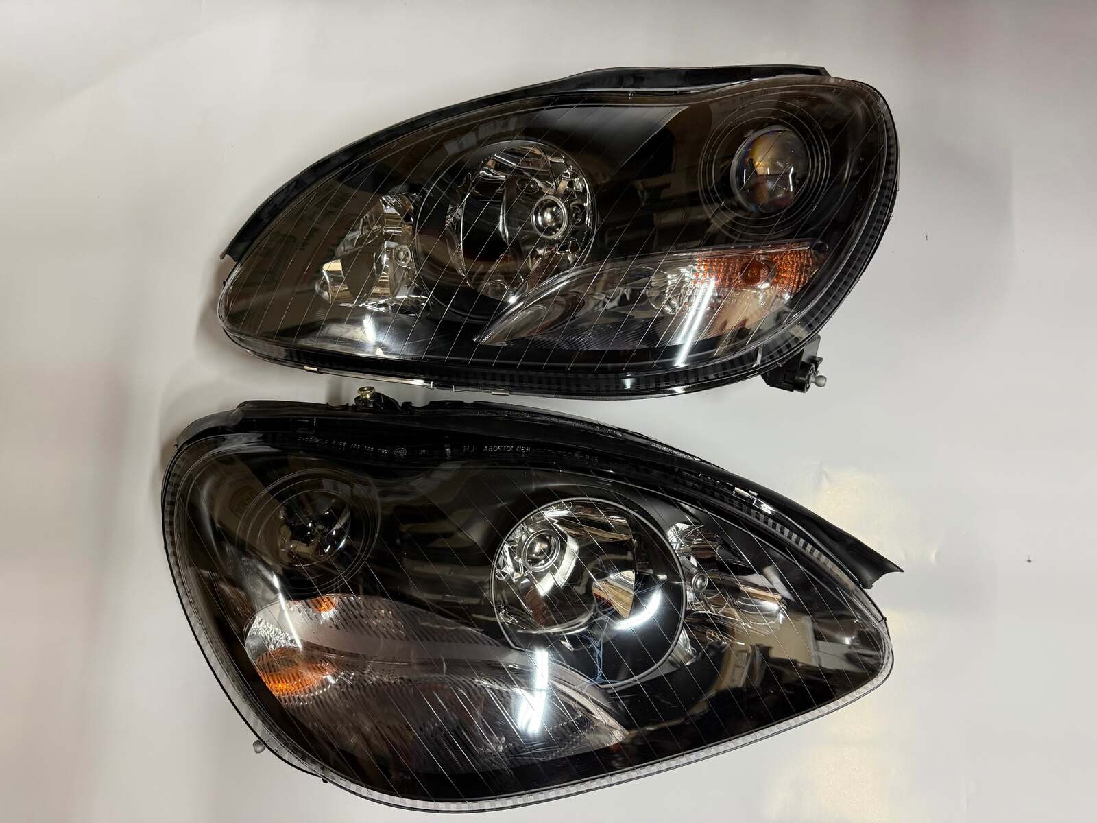 00-06 MERCEDES BENZ S430 S500 S600 BLACK CLEAR HOUSING HEADLIGHTS
