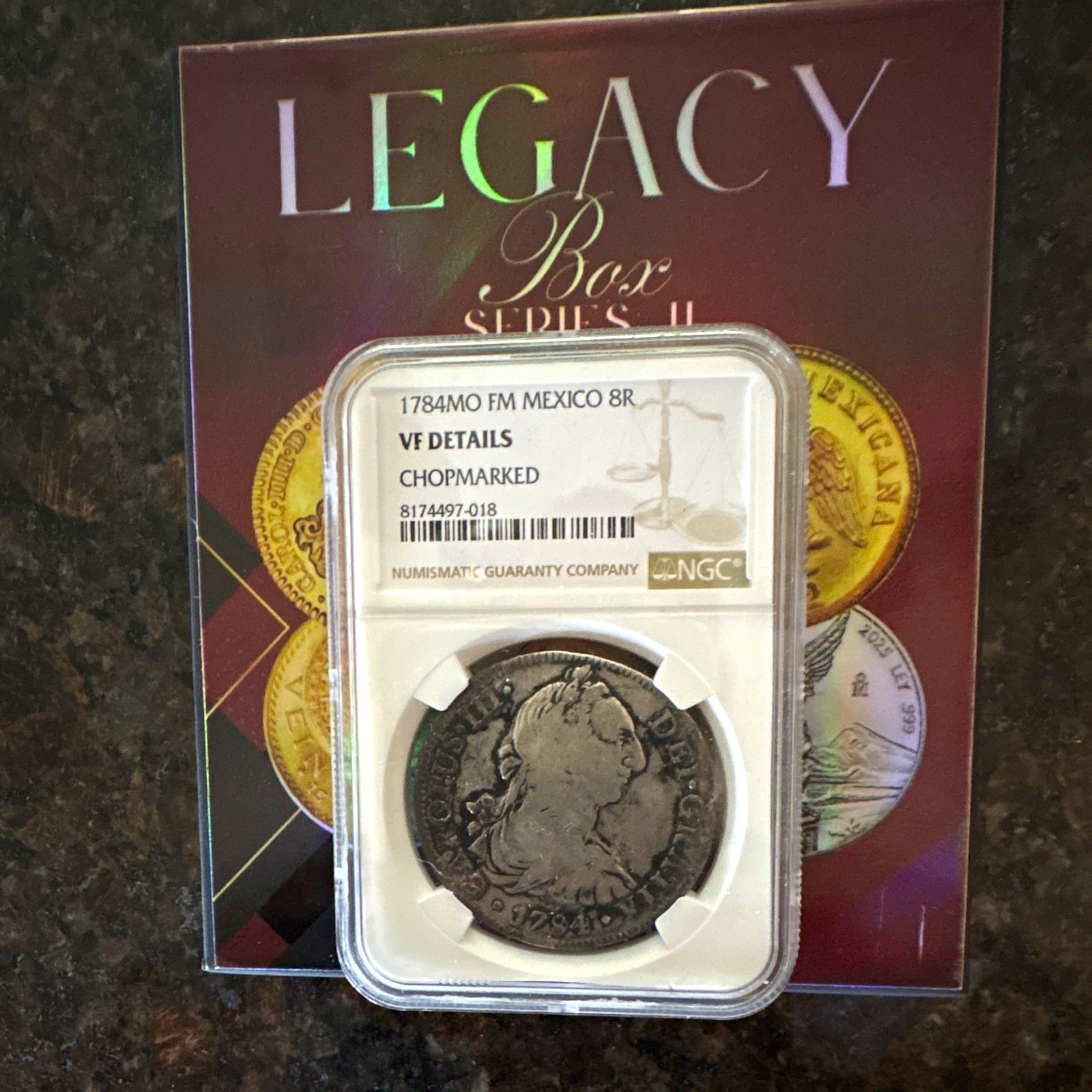 1784 Mo FM Mexico 8 Reales Silver NGC VF Details Chopmarked KM#95 1784 Mo FM Mexico 8 Reales Silver NGC VF Details Chopmarked KM#95
