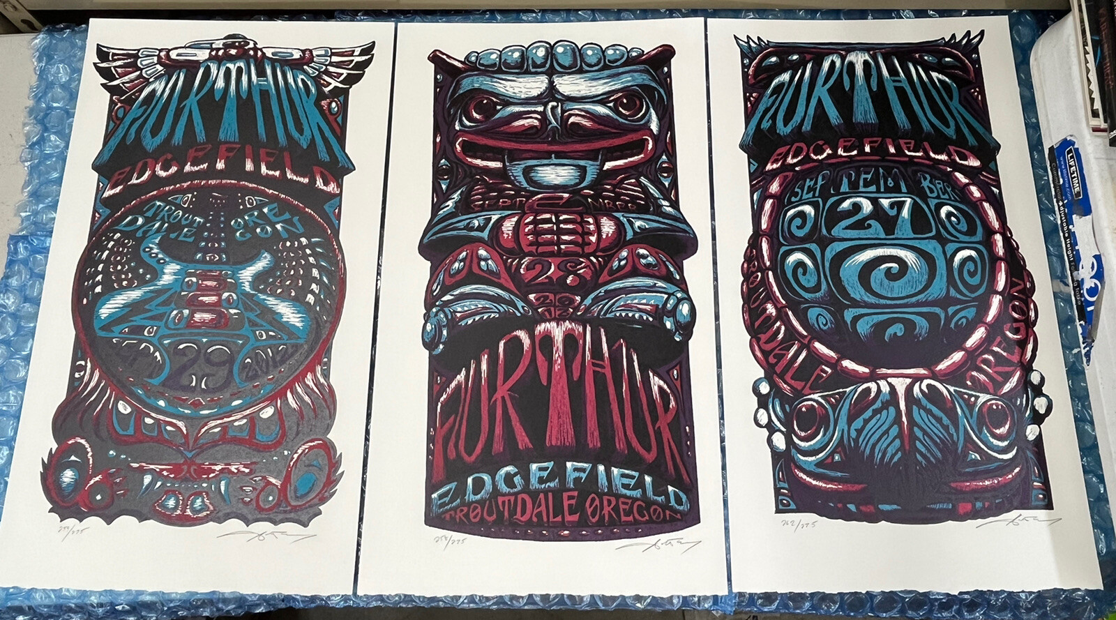 Furthur- Edgefield OR 3x POSTER SET 