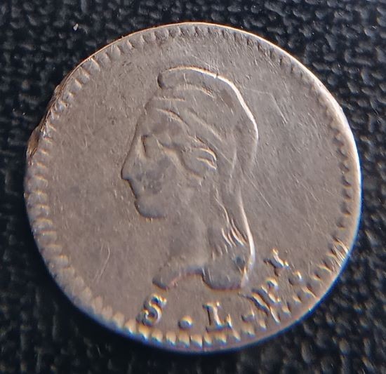 1842 S.L.Pi MEXICO Federal Republic - 1/4 REAL Silver Coin