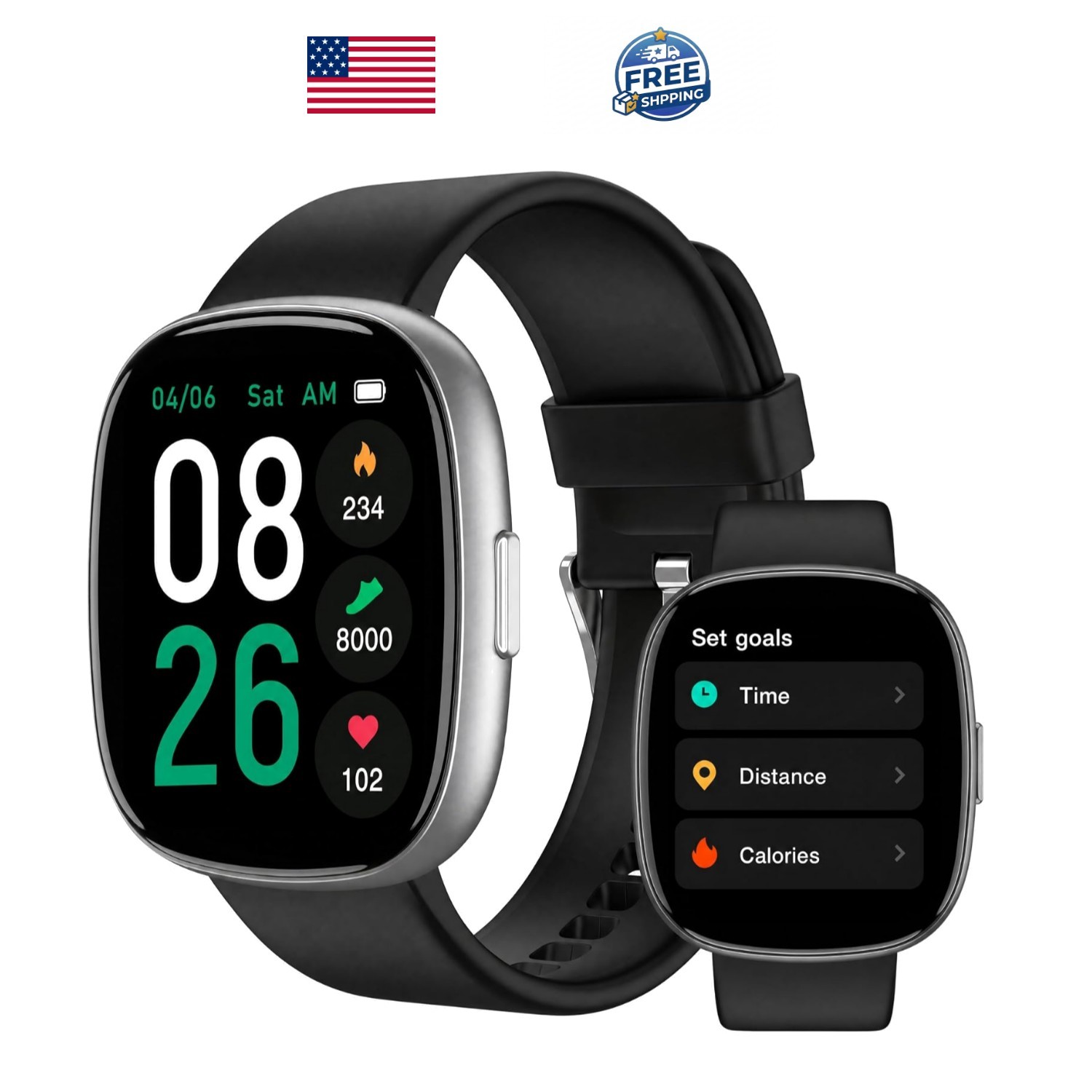 Pedometer Watch Senior Friendly No App/Phone Required, Waterproof Fitness Tra...