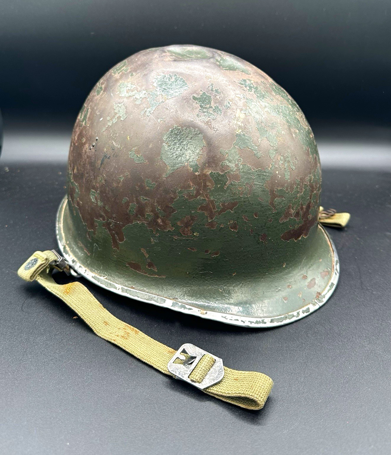 Original WWII US M1 Helmet Front Seam Complete WW2 FSSB M1 with liner 1943 S Original WWII US M1 Helmet Front Seam Complete WW2 FSSB M1 with liner 1943 S