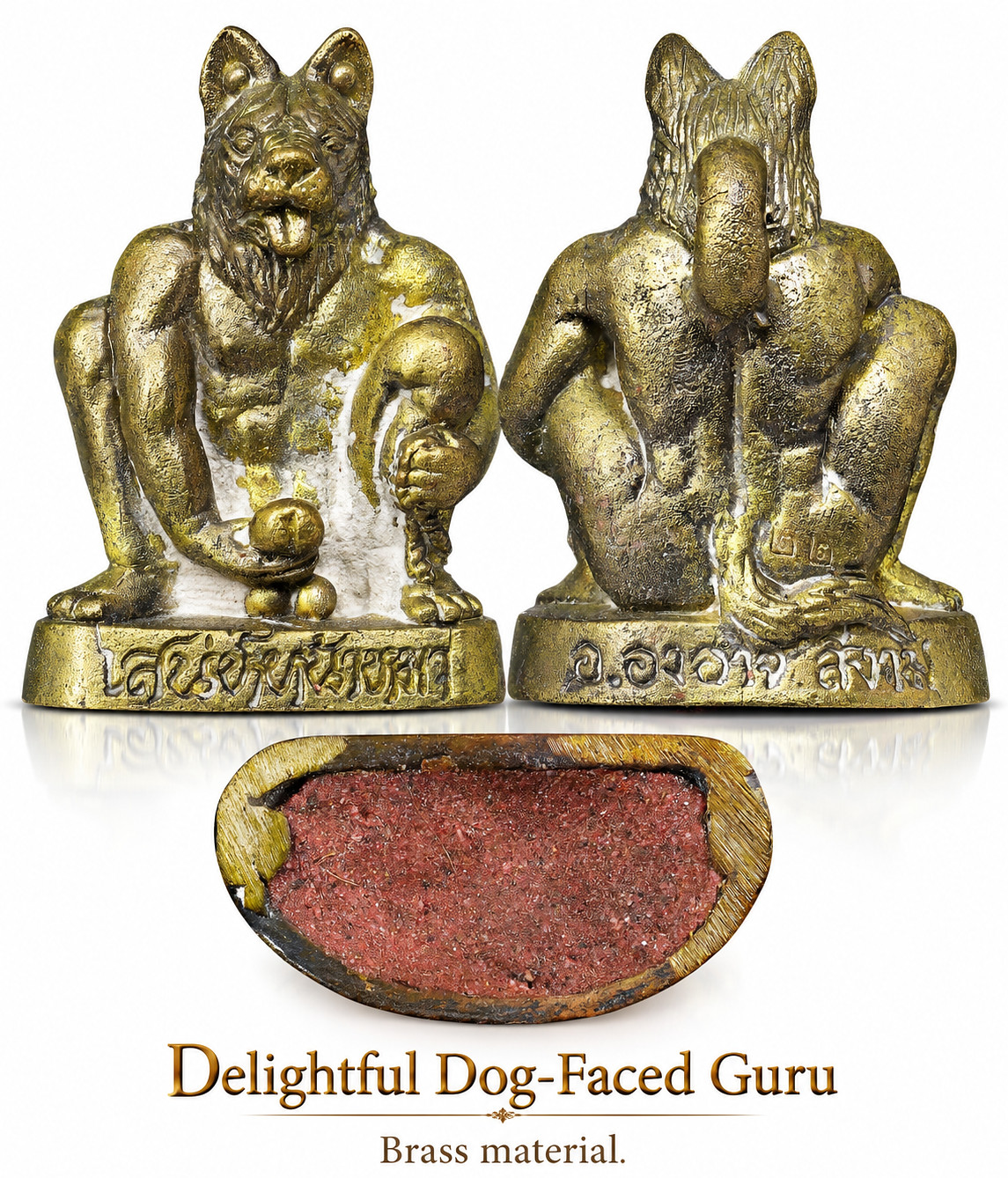Thai Magic Charm Takrud Dog-Faced Guru Seductive Passion Love Amulet Sanae Metta