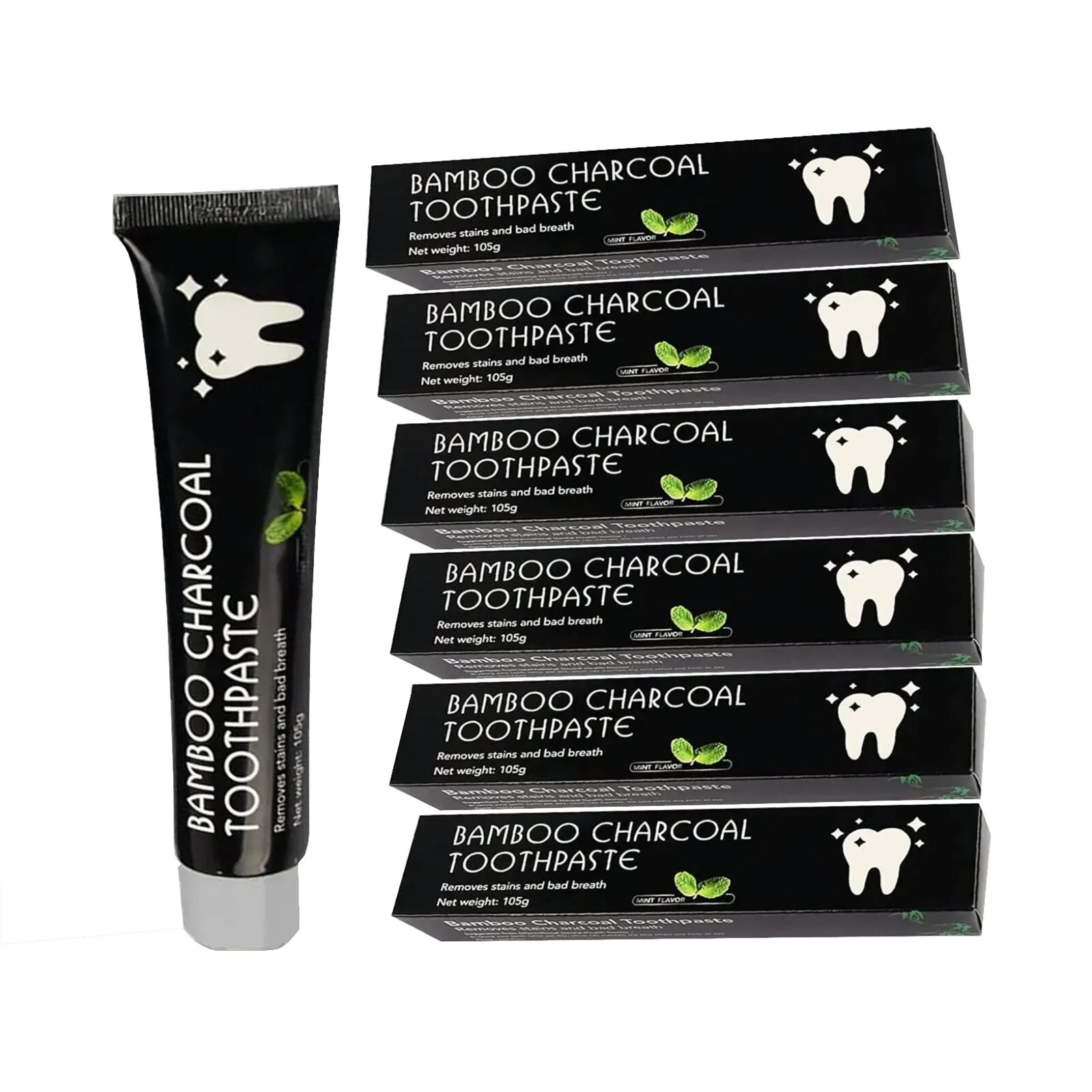 FLUORIDE FREE Natural Bamboo Charcoal Mint TOOTHPASTE Oral Care, Teeth Whitening