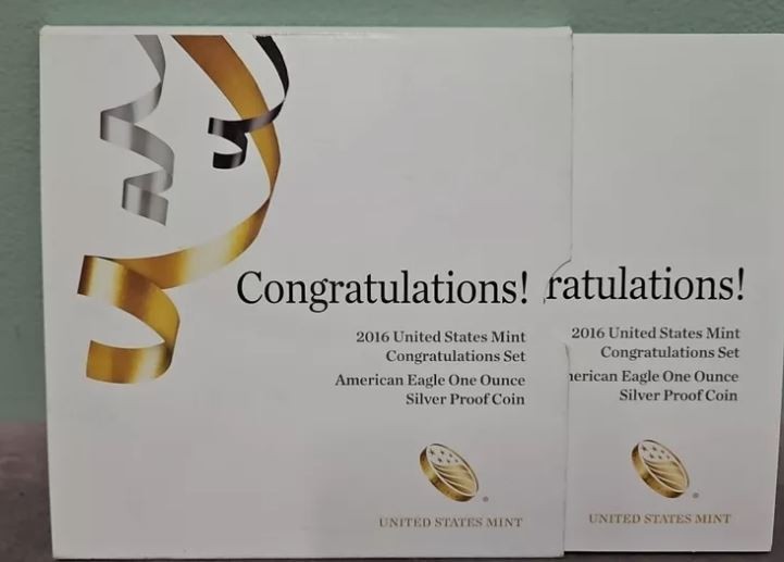 2016-W American Silver Eagle Proof Dollar US Mint $1 Congratulations Set 2016-W American Silver Eagle Proof Dollar US Mint $1 Congratulations Set