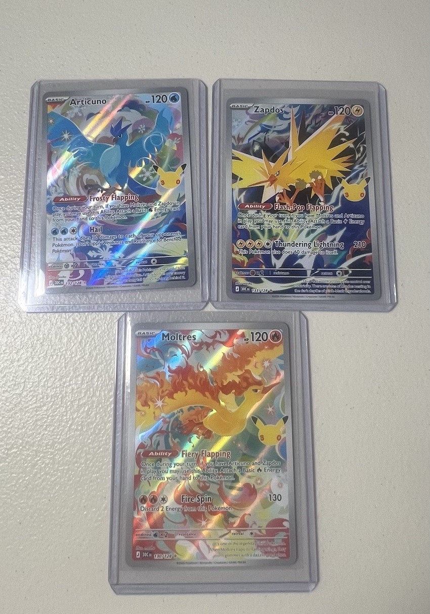 Legendary Birds | Moltres, Articuno, Zapdos | Pokemon 30th Anniversary IR 3 Set