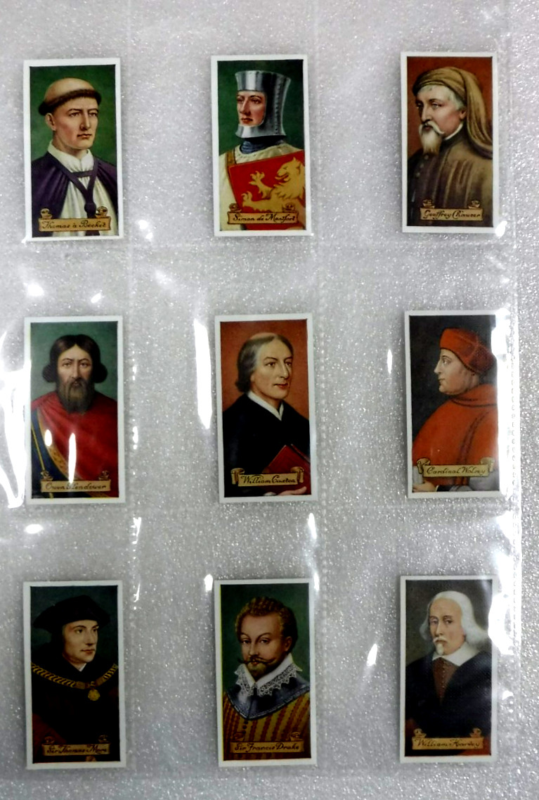 38-CARD-LOT: 1935 Carreras LTD CELEBRITIES of British History -NEAR MINT