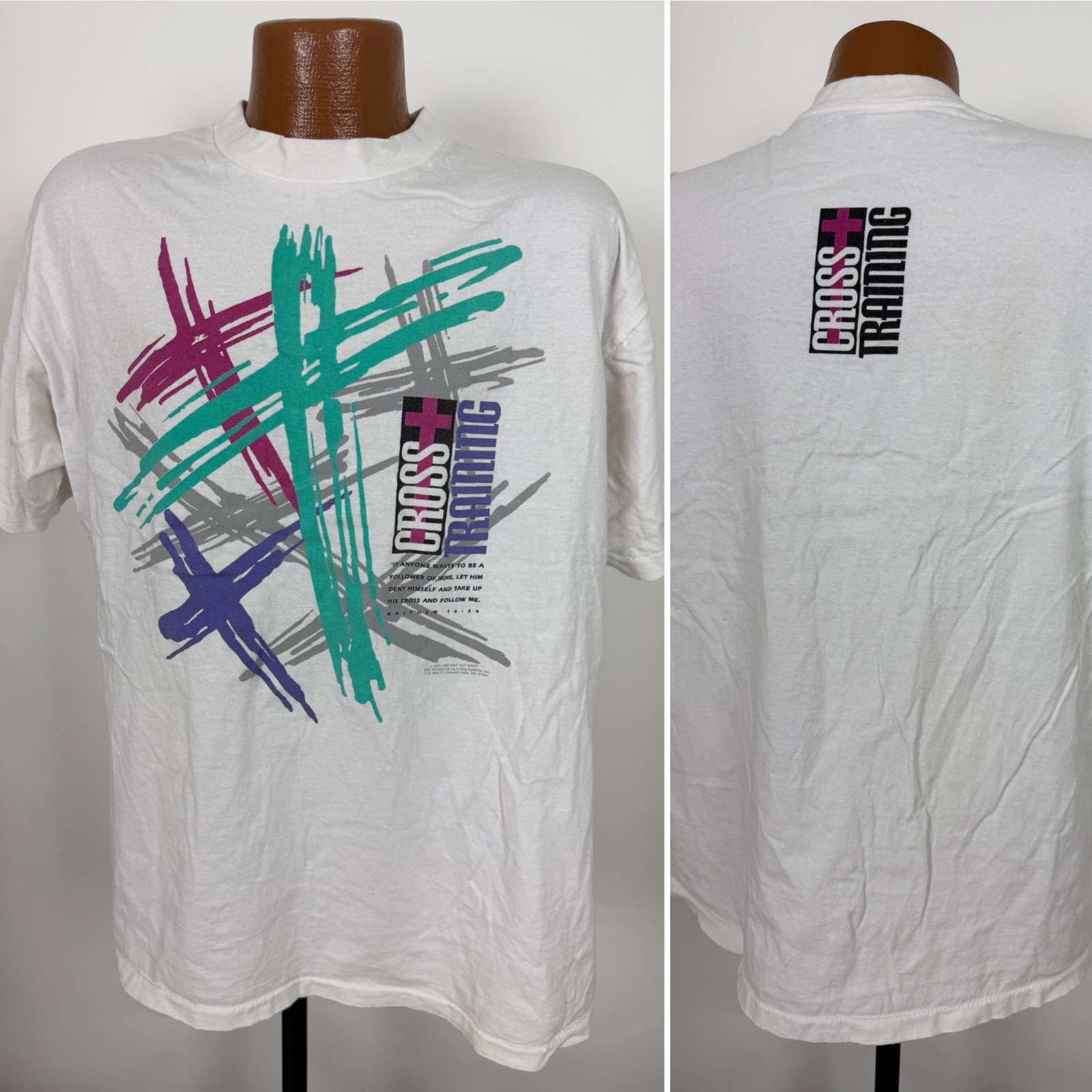 Vintage 1992 Living Epistles Shirt XL Cross Training Jesus Christian Bible USA